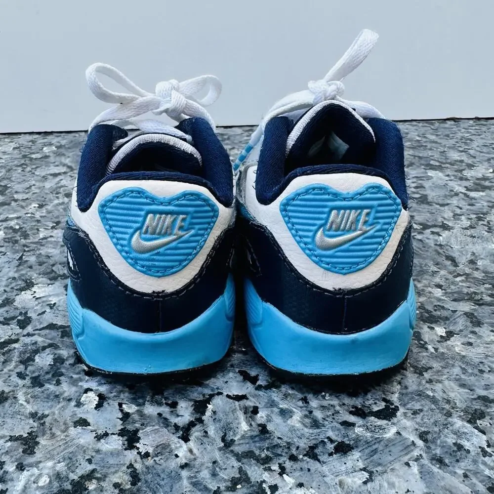 Nike Air Max 90 Infant Toddler Shoes Blue/White 408110-155 Size 5C
